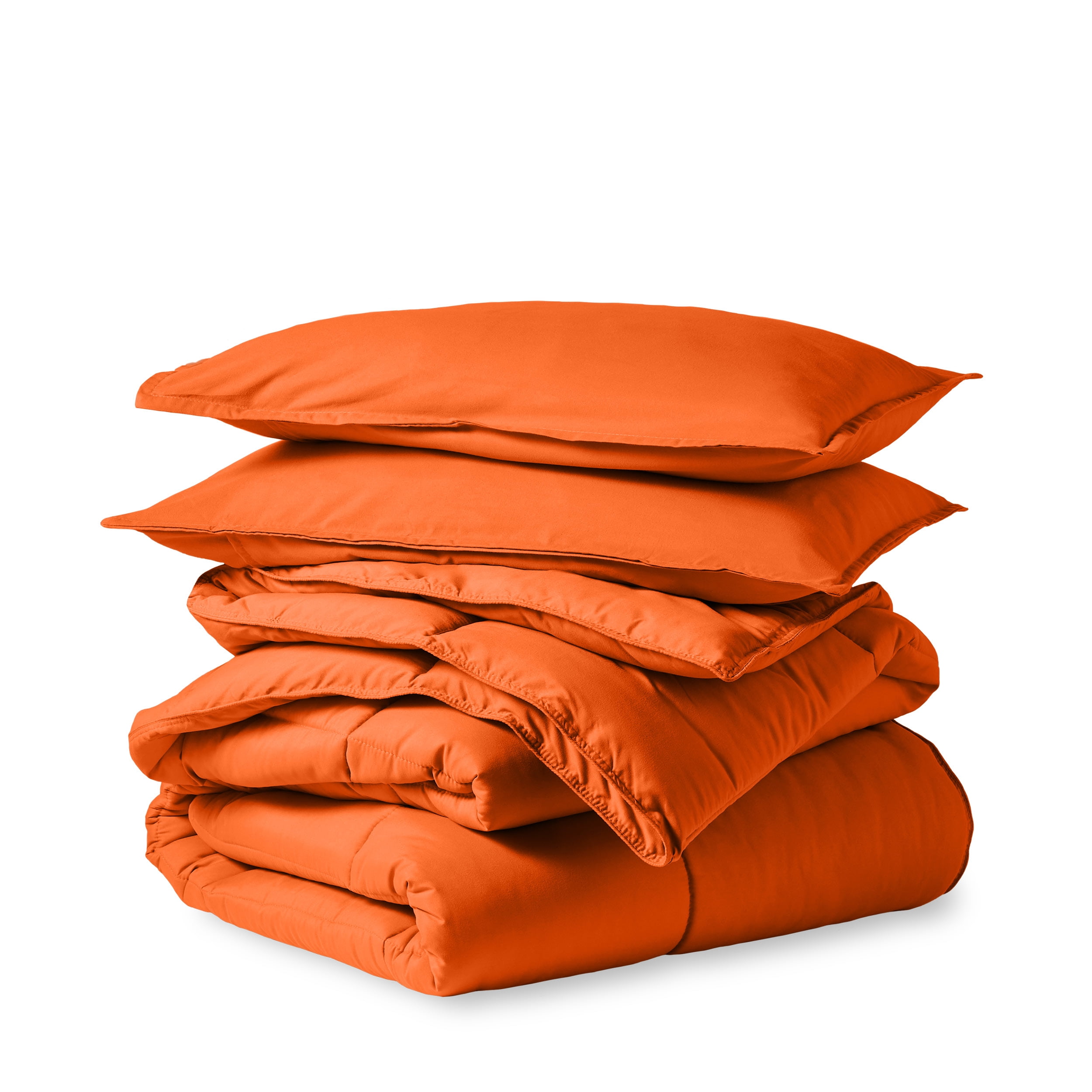 Bare Home Down Alternative Comforter Set - 3-Pieces - All Seasons - Queen, Orange