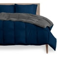 thumbnail image 1 of Bare Home Goose Down Alternative Reversible Comforter, Oversized King, Dark Blue/Gray, 1 of 6
