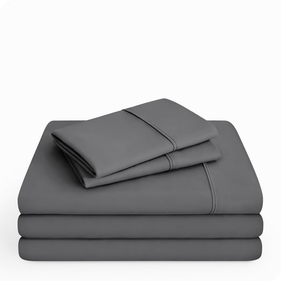 Bare Home Gray Microfiber Sheet Set, Wrinkle Resistant, Deep Pocket, Split Queen