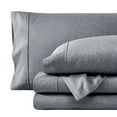thumbnail image 1 of Bare Home Heathered Blueberry Cationic Microfiber Sheet Set, Wrinkle Resistant, Deep Pocket, Twin, 1 of 6