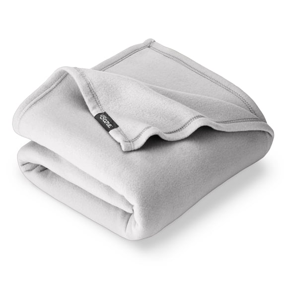 Bare Home Lightweight Polar Fleece Blanket Light Grey Throw/Travel