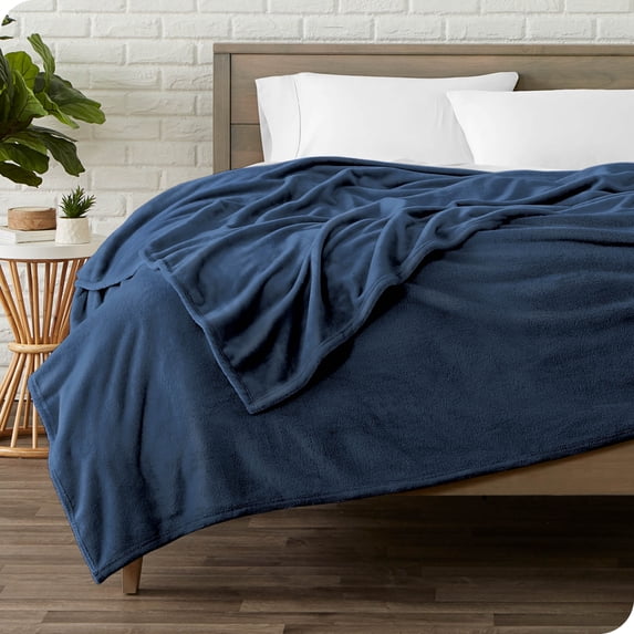 Bare Home Luxurious Ultra Soft Premium Microplush Fleece Blanket, King, Dark Blue