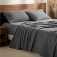 thumbnail image 1 of Bare Home Luxury 100% Cotton Flannel Full Sheet Set, Deep Pocket, 4-Piece, Gray, 1 of 10