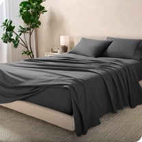 Bare Home Luxury 100% Cotton Flannel Queen Sheet Set, Deep Pocket, 4-Piece, Gray