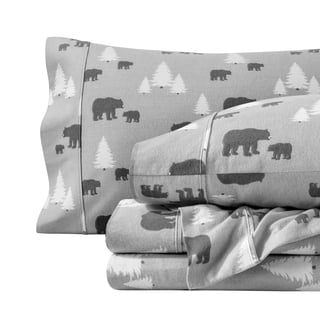 Bare Home Luxury 100% Cotton Flannel Queen Sheet Set, Deep Pocket, 4-Piece, Kodiak