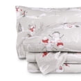 thumbnail image 1 of Bare Home Luxury 100% Cotton Flannel Queen Sheet Set, Deep Pocket, 4-Piece, Snowmen, 1 of 10