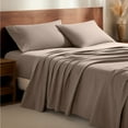 thumbnail image 1 of Bare Home Luxury 100% Cotton Flannel Queen Sheet Set, Deep Pocket, 4-Piece, Taupe, 1 of 10