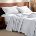 thumbnail image 1 of Bare Home Luxury 100% Cotton Flannel Queen Sheet Set, Deep Pocket, 4-Piece, White, 1 of 10