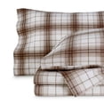 thumbnail image 1 of Bare Home Luxury 100% Cotton Flannel Split King Sheet Set, Deep Pocket, 5-Piece, Chesapeake Plaid - Neutral, 1 of 11
