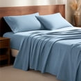 thumbnail image 1 of Bare Home Luxury 100% Cotton Flannel Twin Sheet Set, Deep Pocket, 3-Piece, Light Blue, 1 of 10