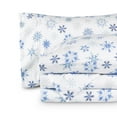 thumbnail image 1 of Bare Home Luxury 100% Cotton Flannel Twin Sheet Set, Deep Pocket, 3-Piece, Snowflakes, 1 of 10