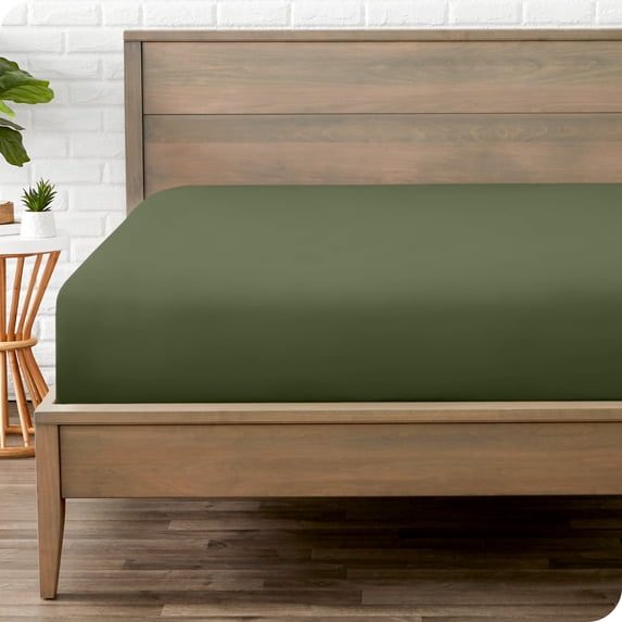 Bare Home Luxury 1800 Collection Fitted Sheet, Ultra-Soft, Deep Pocket, Full, Cypress