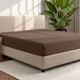 thumbnail image 1 of Bare Home Luxury 1800 Collection Fitted Sheet, Ultra-Soft, Deep Pocket, Full-XL, Cocoa, 1 of 8