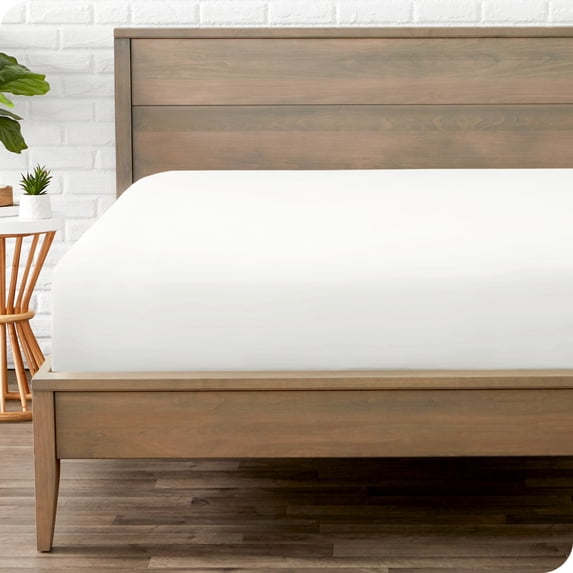 Bare Home Luxury 1800 Collection Fitted Sheet, Ultra-Soft, Deep Pocket, Full-XL, Cream