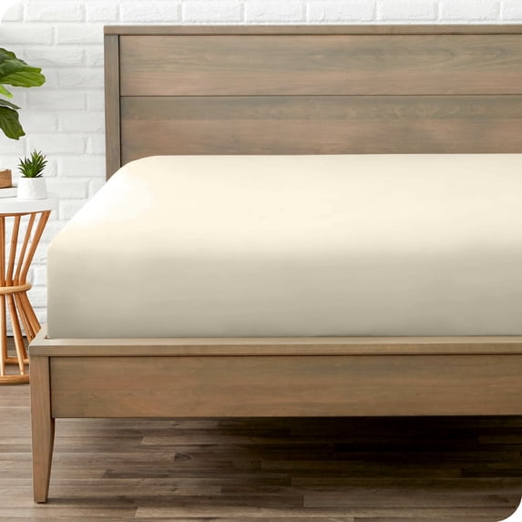 Bare Home Luxury 1800 Collection Fitted Sheet, Ultra-Soft, Deep Pocket, Full-XL, Sand