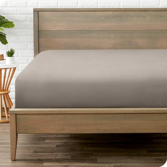 Bare Home Luxury 1800 Collection Fitted Sheet, Ultra-Soft, Deep Pocket, King, Khaki