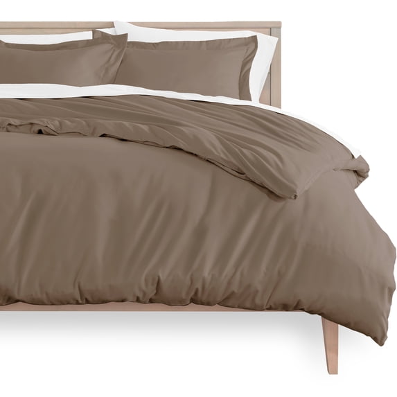 Bare Home Luxury 3 Piece Duvet Cover and Sham Set - Premium 1800 Ultra-Soft Brushed Microfiber - Hypoallergenic, Easy Care, Wrinkle Resistant (King, Taupe)