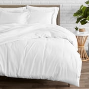 Bare Home Luxury 4 Piece Duvet Insert + Duvet Cover Set -Microfiber - Solid Print King, White