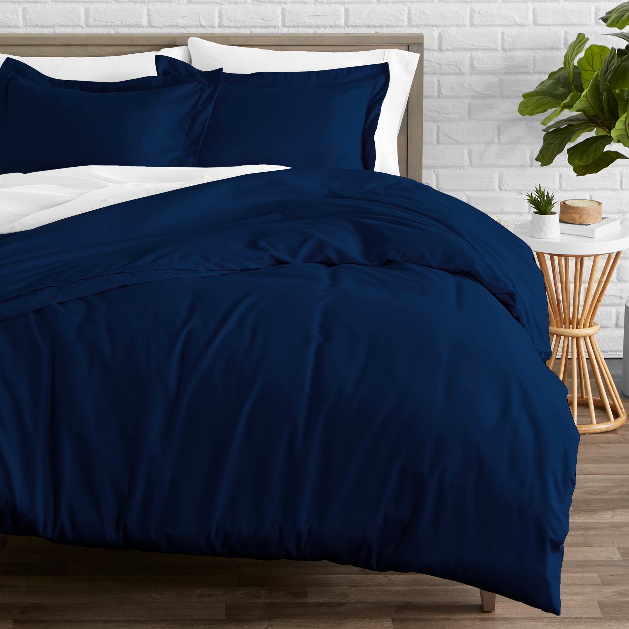 Bare Home Luxury 4 Piece Duvet Insert + Duvet Cover Set - Premium 1800 Ultra-Soft Brushed Microfiber - Hypoallergenic, Easy Care, Wrinkle Resistant (King, Dark Blue)