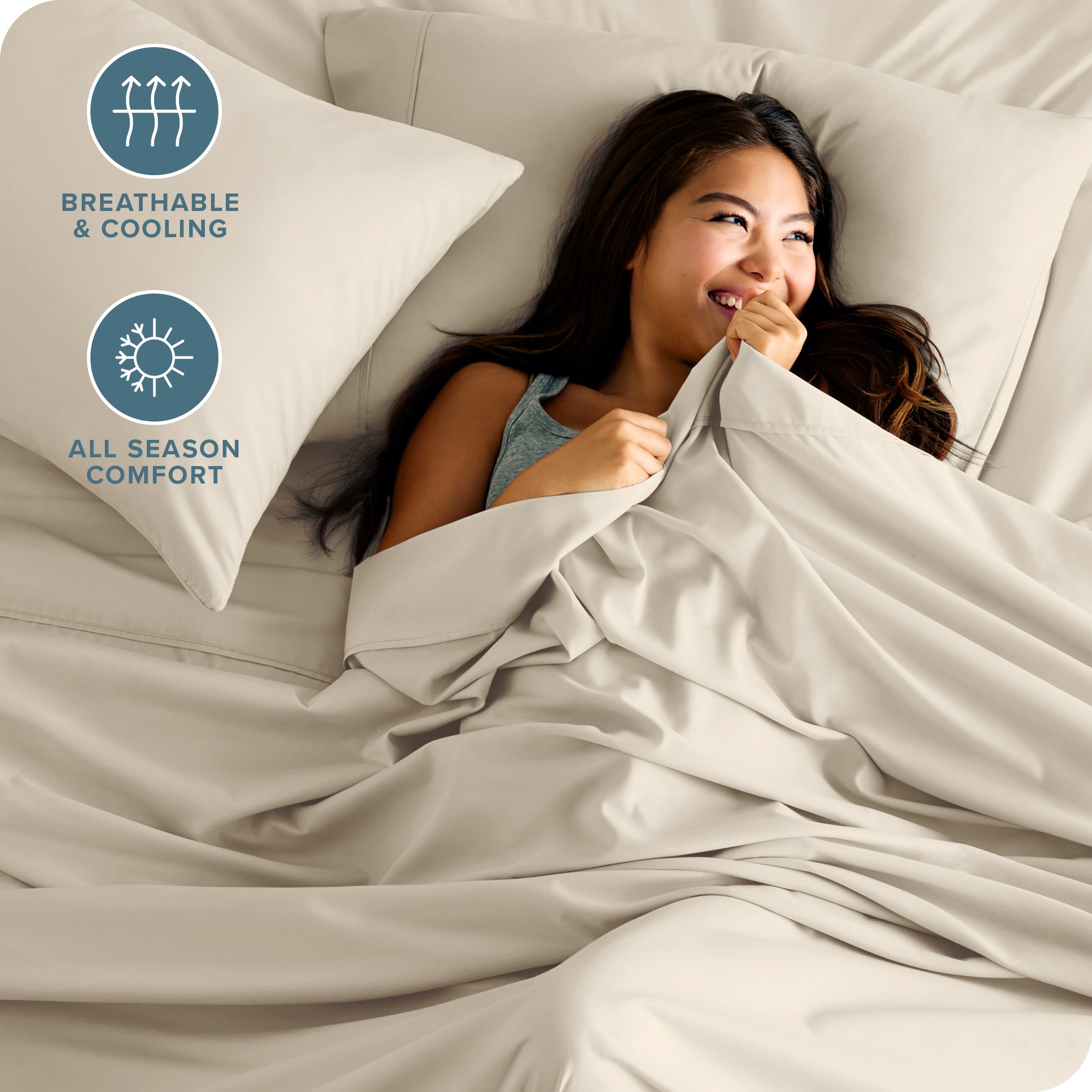 Twin Sand Deep Pocket Microfiber Sheet Set for Kids