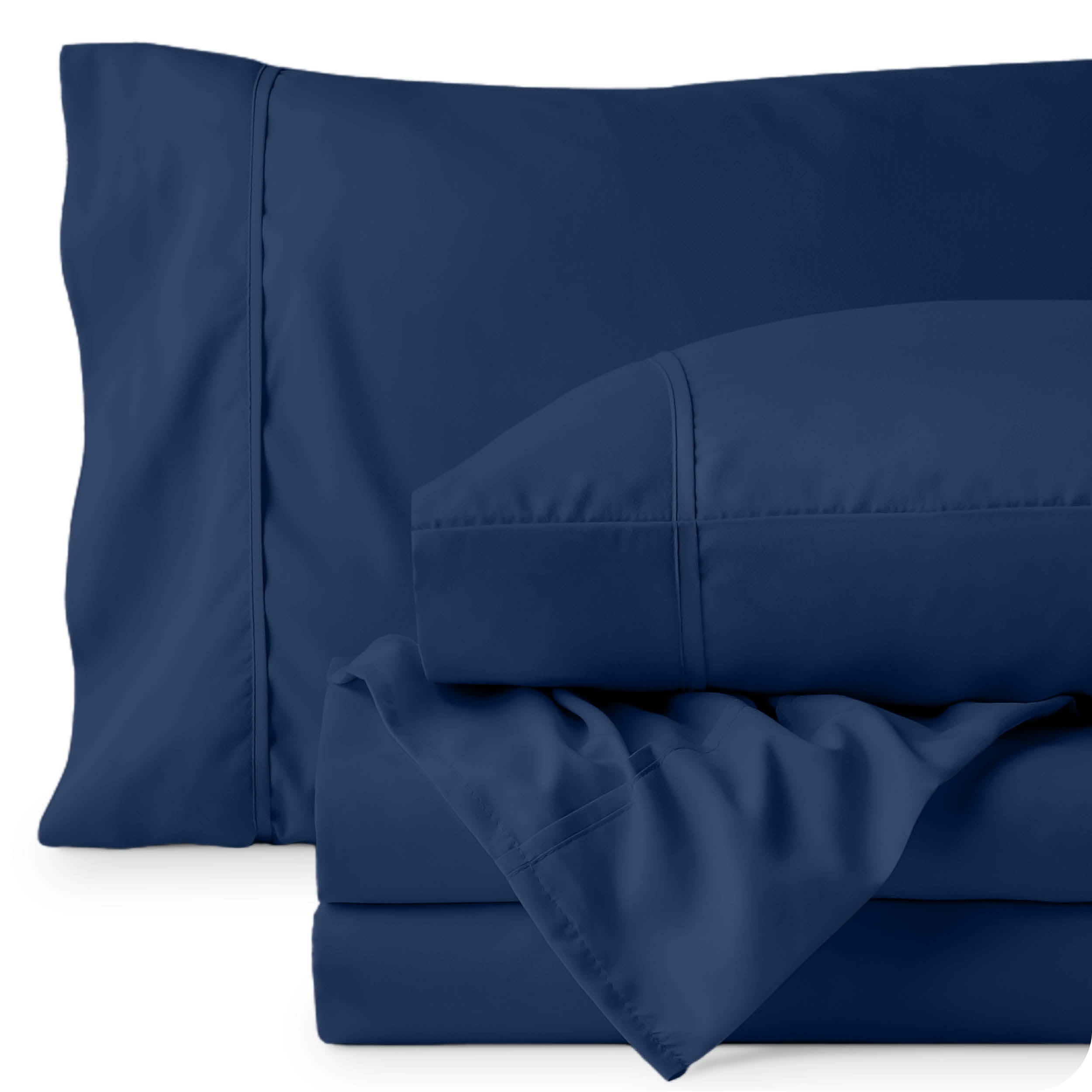 Twin XL Dark Blue Microfiber Deep Pocket Sheet Set
