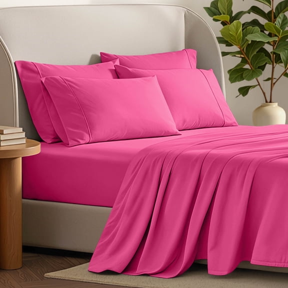 Bare Home Luxury Bed Sheet Set - Premium 1800 Collection - 4 Piece - Twin-XL, Pink