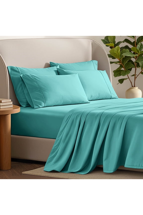 Luxury Bed Sheet Set - Premium 1800 Collection - 4 Piece - Twin-XL, Turquoise