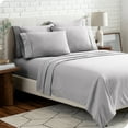 thumbnail image 1 of Bare Home Luxury Bed Sheet Set - Premium 1800 Collection - 6 Piece - California King, Light Gray, 1 of 8