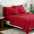 thumbnail image 1 of Bare Home Luxury Bed Sheet Set - Premium 1800 Collection - 6 Piece - California King, Red, 1 of 7