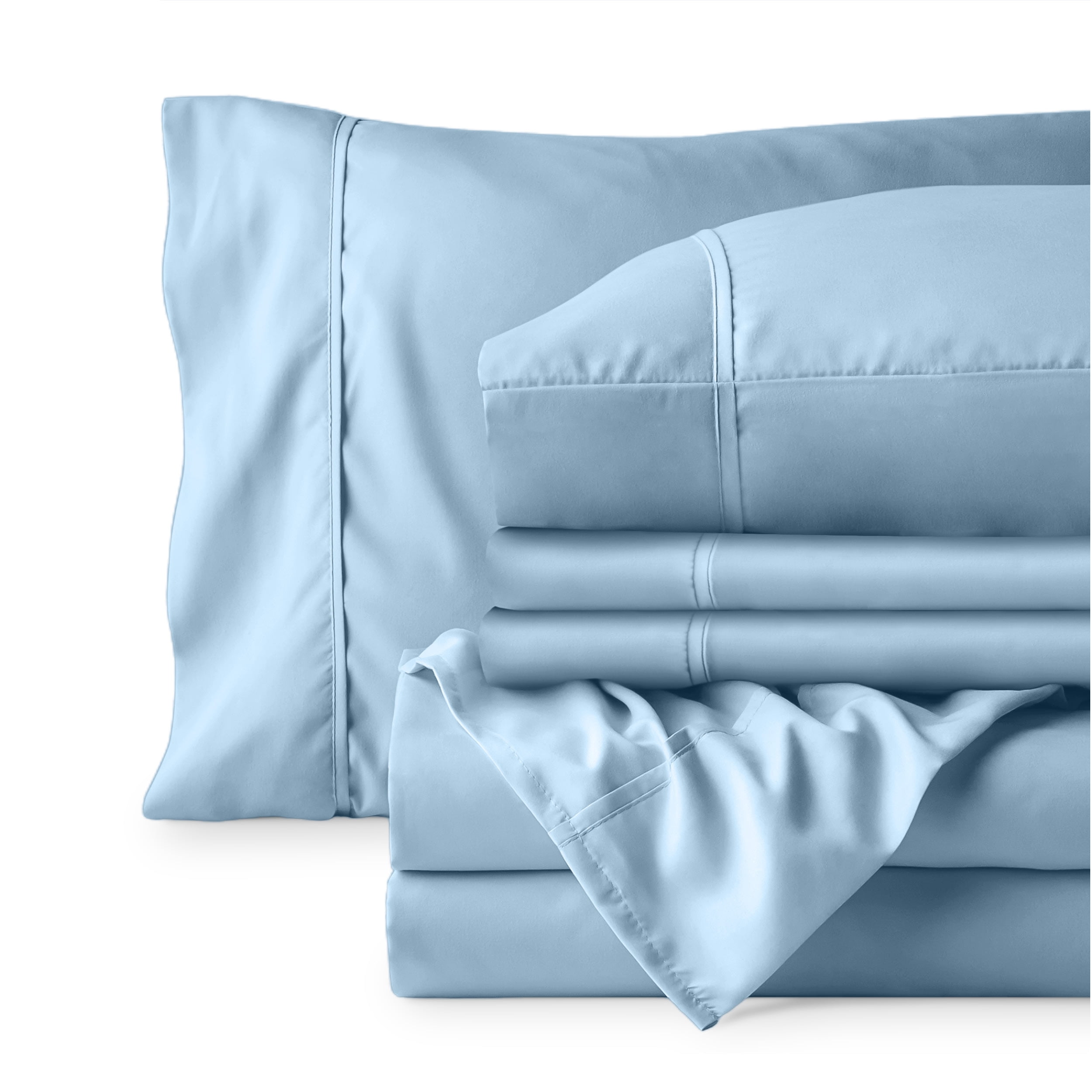 Full Light Blue Microfiber Deep Pocket Sheet Set