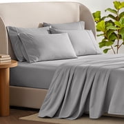 Bare Home Luxury Bed Sheet Set - Premium 1800 Collection - 6 Piece - Full-XL, Light Gray