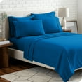thumbnail image 1 of Bare Home Luxury Bed Sheet Set - Premium 1800 Collection - 6 Piece - Queen, Medium Blue, 1 of 8