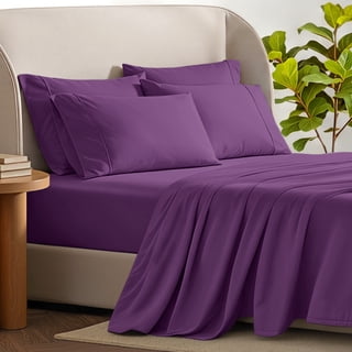 Bare Home Luxury Bed Sheet Set - Premium 1800 Collection - 6 Piece - Queen, Plum