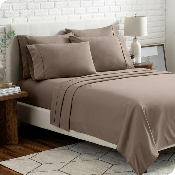 Bare Home Luxury Bed Sheet Set - Premium 1800 Collection - 6 Piece - Queen, Taupe
