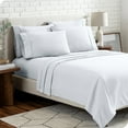 thumbnail image 1 of Bare Home Luxury Bed Sheet Set - Premium 1800 Collection - 6 Piece - Split Head Flex King, White, 1 of 9