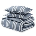 thumbnail image 1 of Bare Home Luxury Duvet Cover and Sham Set - Premium 1800 Collection - Ultra-Soft - King/Cal King, Stripe - Heathered Midnight, 3-Pieces, 1 of 3