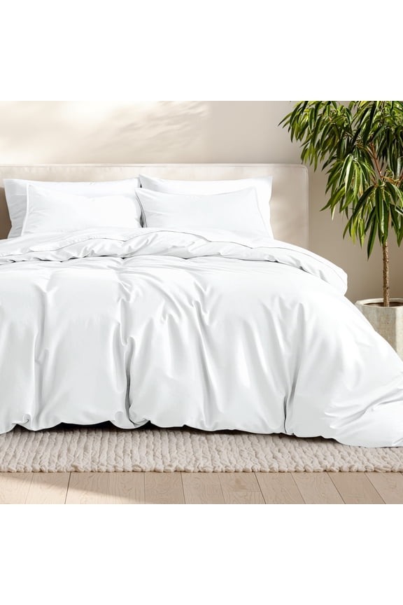 Luxury Duvet Cover and Sham Set - Premium 1800 Collection - Ultra-Soft - King, White, 3-Pieces
