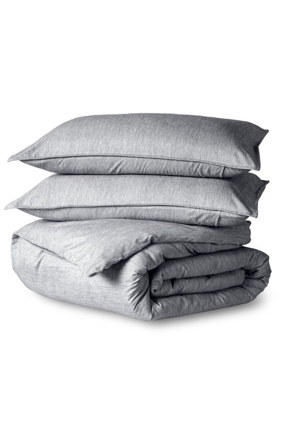 Luxury Duvet Cover and Sham Set - Premium 1800 Collection - Ultra-Soft - Oversized King, Heather Charcoal, 3-Pieces