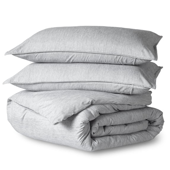 Bare Home Luxury Duvet Cover and Sham Set - Premium 1800 Collection - Ultra-Soft - Oversized King, Heather Pewter, 3-Pieces