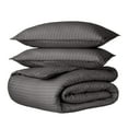 thumbnail image 1 of Bare Home Luxury Duvet Cover and Sham Set - Premium 1800 Collection - Ultra-Soft - Oversized Queen, Pinstripe - Gray/White, 3-Pieces, 1 of 7
