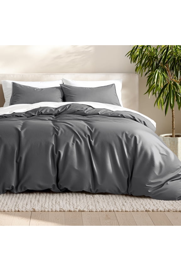 Luxury Duvet Cover and Sham Set - Premium 1800 Collection - Ultra-Soft - Queen, Gray, 3-Pieces