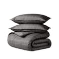 thumbnail image 1 of Bare Home Luxury Duvet Cover and Sham Set - Premium 1800 Collection - Ultra-Soft - Queen, Grid - Gray/White, 3-Pieces, 1 of 8