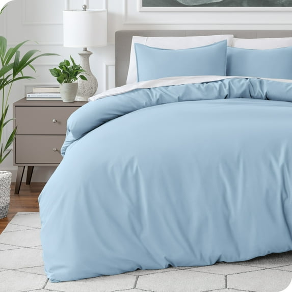 Bare Home Luxury Duvet Cover and Sham Set - Premium 1800 Collection - Ultra-Soft - Queen, Light Blue, 3-Pieces