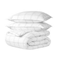 thumbnail image 1 of Bare Home Luxury Duvet Cover and Sham Set - Premium 1800 Collection - Ultra-Soft - Queen, Modern Plaid - White/Gray, 3-Pieces, 1 of 7
