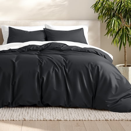 Bare Home Luxury Duvet Cover and Sham Set - Premium 1800 Collection - Ultra-Soft - Twin/Twin-XL, Black, 2-Pieces