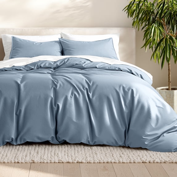 Bare Home Luxury Duvet Cover and Sham Set - Premium 1800 Collection - Ultra-Soft - Twin/Twin-XL, Dusty Blue, 2-Pieces