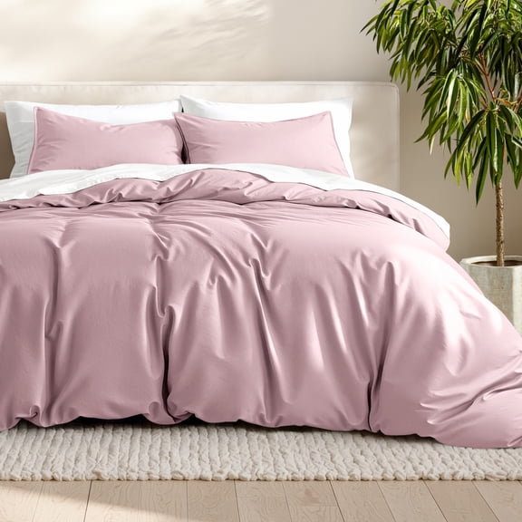 Bare Home Luxury Duvet Cover and Sham Set - Premium 1800 Collection - Ultra-Soft - Twin/Twin-XL, Dusty Pink, 2-Pieces