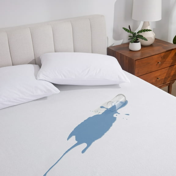 Bare Home Mattress Protector - Waterproof - Breathable - Vinyl Free - Hypoallergenic - Queen, White