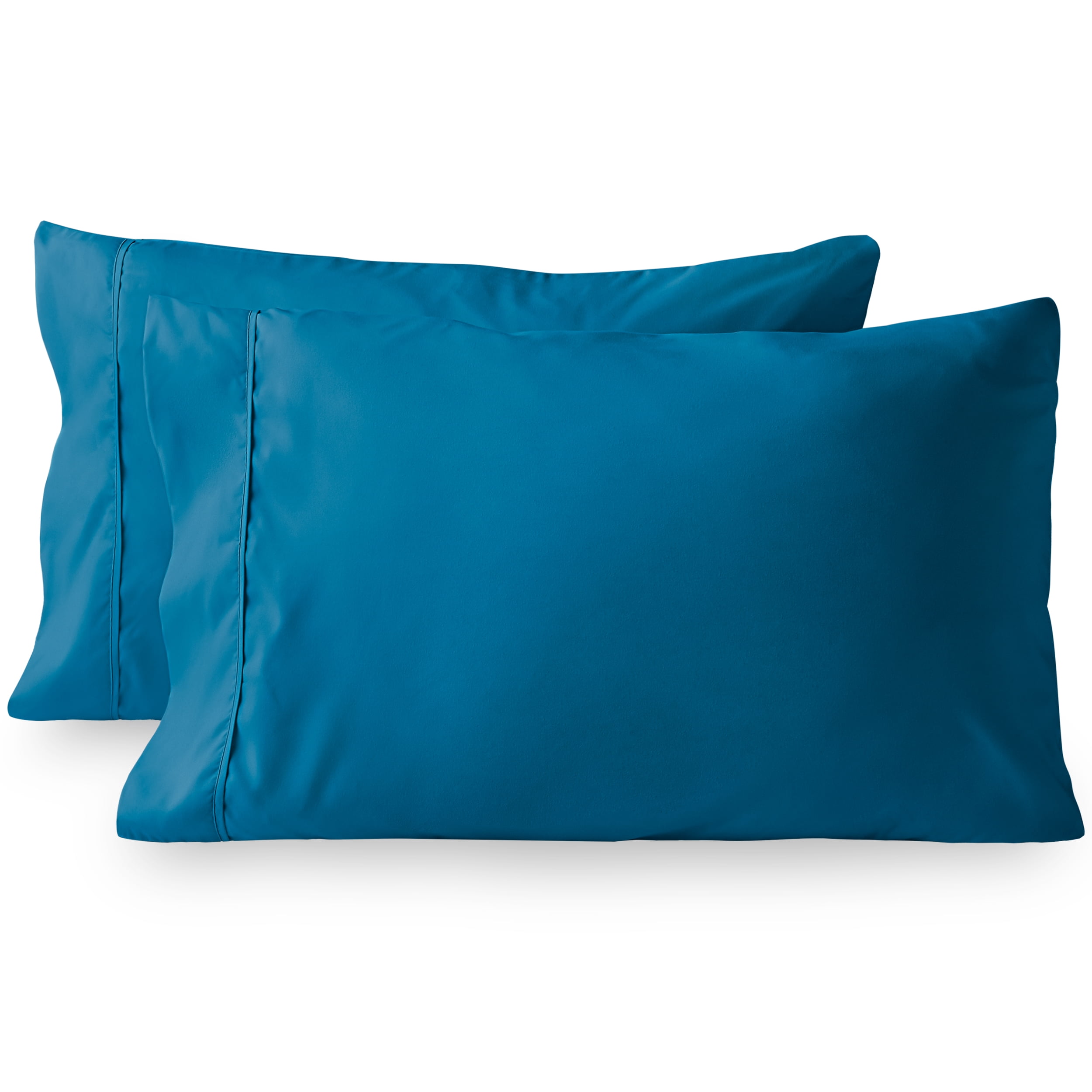 Bare Home Medium Blue Microfiber Pillowcase Set, Hypoallergenic, Standard Set of 2