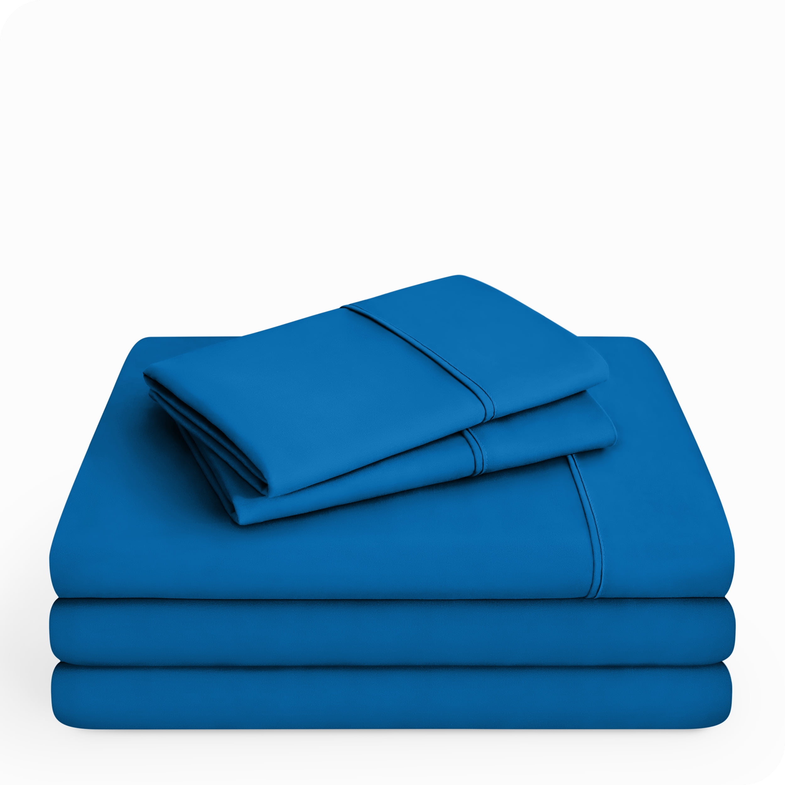 Bare Home Medium Blue Microfiber Sheet Set, Wrinkle Resistant, Deep Pocket, Split King